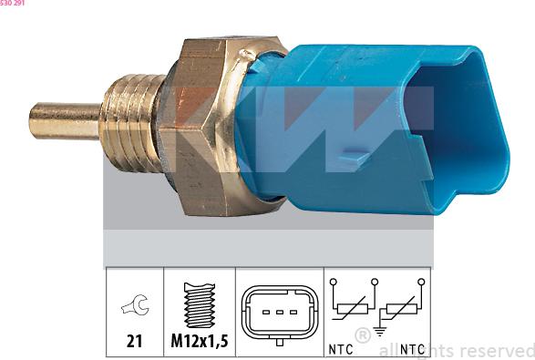 KW 530 291 - Sensor, coolant temperature autospares.lv