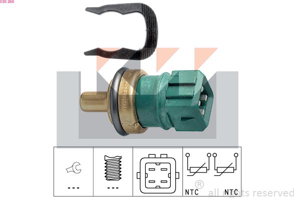 KW 530 260 - Sensor, coolant temperature autospares.lv