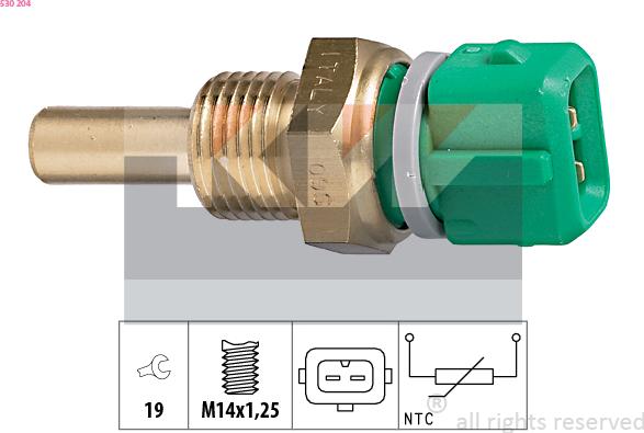 KW 530 204 - Sensor, coolant temperature autospares.lv