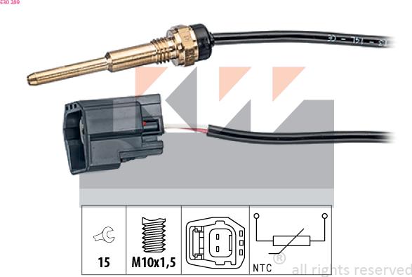 KW 530 289 - Sensor, coolant temperature autospares.lv