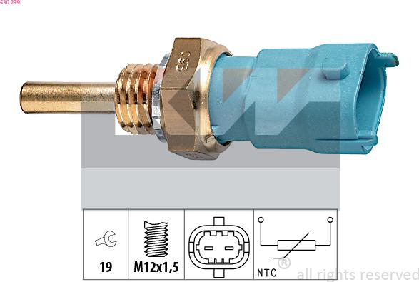 KW 530 239 - Sensor, oil temperature autospares.lv