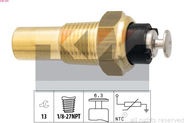 KW 530 235 - Sensor, coolant temperature autospares.lv