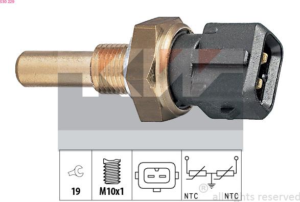 KW 530 229 - Sensor, coolant temperature autospares.lv