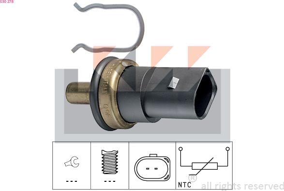 KW 530 278 - Sensor, coolant temperature autospares.lv