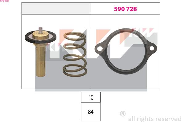 KW 579 970 - Coolant thermostat / housing autospares.lv