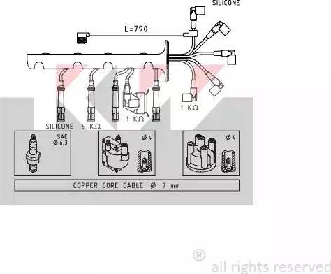 KW 359 573 - Ignition Cable Kit autospares.lv