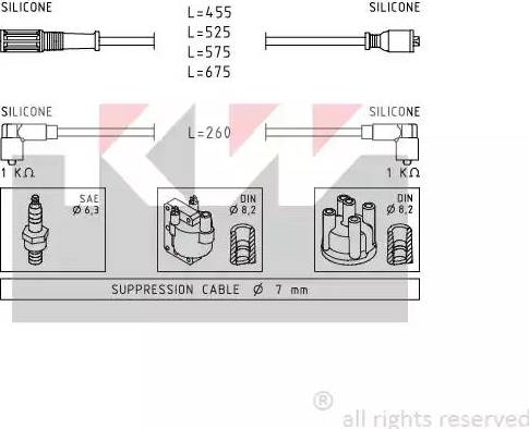 KW 359 692 - Ignition Cable Kit autospares.lv