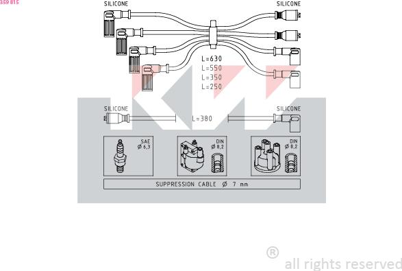KW 359 815 - Ignition Cable Kit autospares.lv