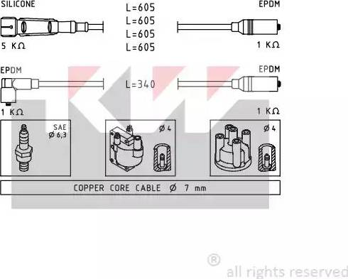 KW 359 768 - Ignition Cable Kit autospares.lv