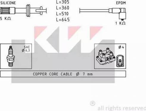 KW 359 700 - Ignition Cable Kit autospares.lv