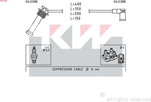 KW 358 242 - Ignition Cable Kit autospares.lv
