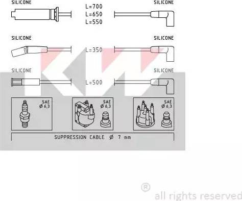 KW 360 942 - Ignition Cable Kit autospares.lv