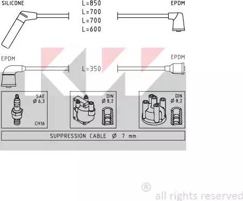 KW 360 407 - Ignition Cable Kit autospares.lv