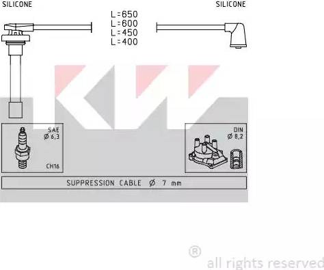 KW 360 714 - Ignition Cable Kit autospares.lv