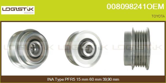 LGK 008098241OEM - Pulley, alternator, freewheel clutch autospares.lv