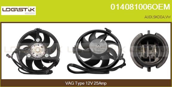 LGK 014081006OEM - Electric Motor, radiator fan autospares.lv