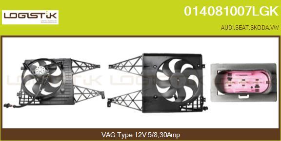 LGK 014081007LGK - Electric Motor, radiator fan autospares.lv