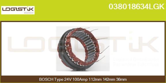 LGK 038018634LGK - Stator, alternator autospares.lv