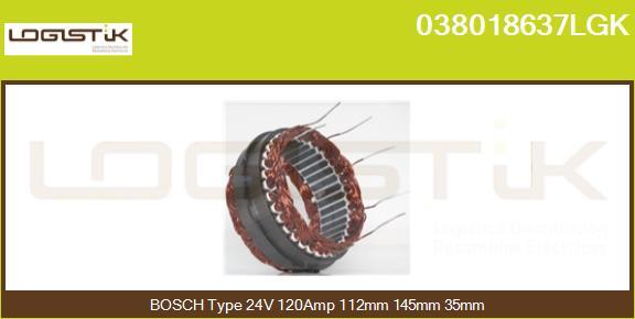 LGK 038018637LGK - Stator, alternator autospares.lv