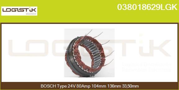 LGK 038018629LGK - Stator, alternator autospares.lv