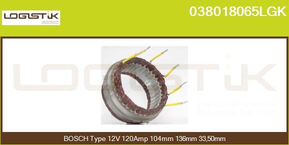 LGK 038018065LGK - Stator, alternator autospares.lv