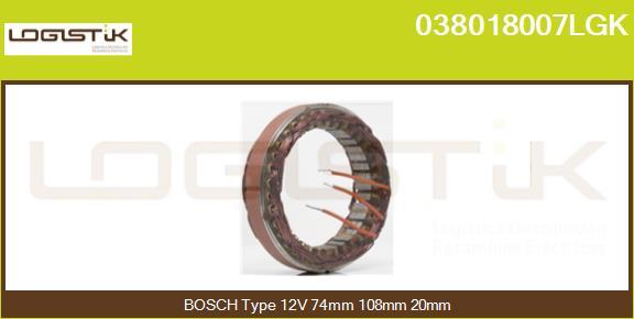 LGK 038018007LGK - Stator, alternator autospares.lv