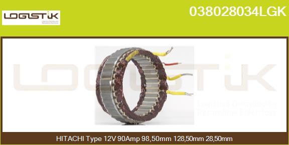 LGK 038028034LGK - Stator, alternator autospares.lv