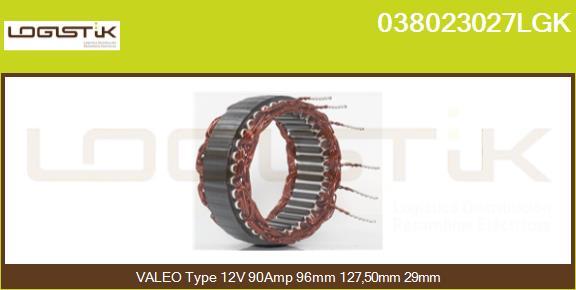 LGK 038023027LGK - Stator, alternator autospares.lv