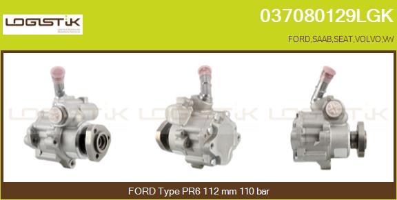 LGK 037080129LGK - Hydraulic Pump, steering system autospares.lv