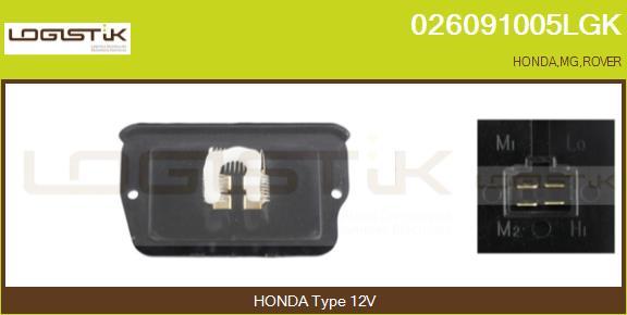 LGK 026091005LGK - Resistor, interior blower autospares.lv