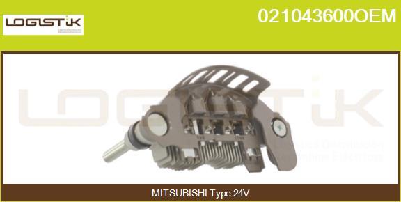 LGK 021043600OEM - Rectifier, alternator autospares.lv