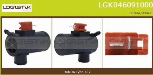 LGK LGK046091000 - Water Pump, window cleaning autospares.lv