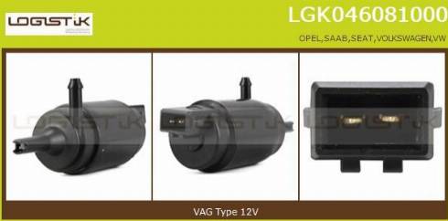 LGK LGK046081000 - Water Pump, window cleaning autospares.lv