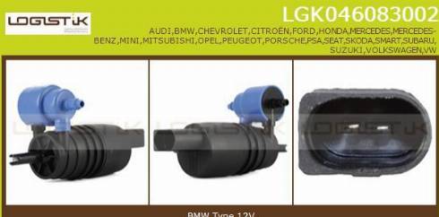 LGK LGK046083002 - Water Pump, window cleaning autospares.lv