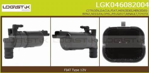 LGK LGK046082004 - Water Pump, window cleaning autospares.lv