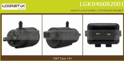 LGK LGK046082001 - Water Pump, window cleaning autospares.lv