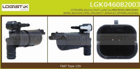 LGK LGK046082003 - Water Pump, window cleaning autospares.lv