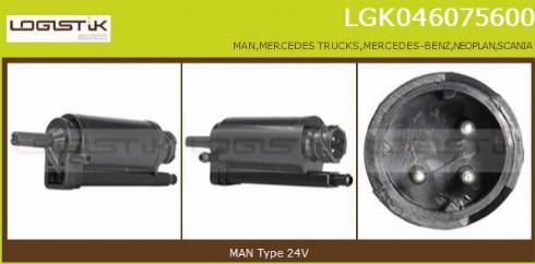 LGK LGK046075600 - Water Pump, window cleaning autospares.lv