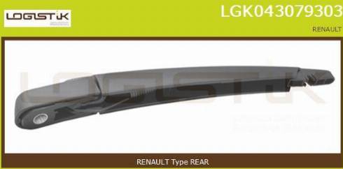 LGK LGK043079303 - Wiper Arm, window cleaning autospares.lv