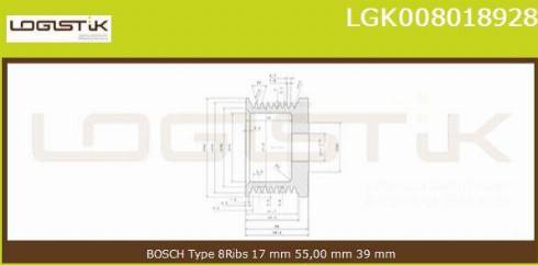 LGK LGK008018928 - Pulley, alternator, freewheel clutch autospares.lv