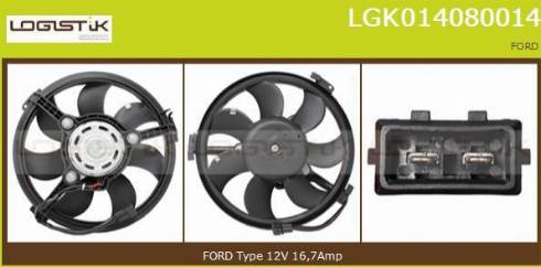 LGK LGK014080014 - Electric Motor, radiator fan autospares.lv