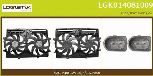 LGK LGK014081009 - Electric Motor, radiator fan autospares.lv