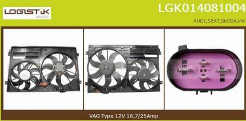 LGK LGK014081004 - Electric Motor, radiator fan autospares.lv