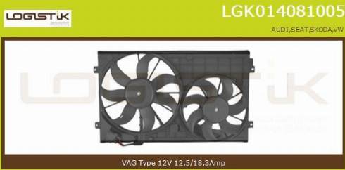 LGK LGK014081005 - Electric Motor, radiator fan autospares.lv