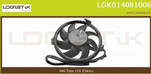 LGK LGK014081006 - Electric Motor, radiator fan autospares.lv