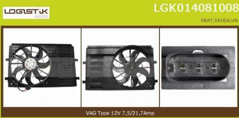 LGK LGK014081008 - Electric Motor, radiator fan autospares.lv