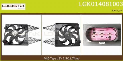 LGK LGK014081003 - Electric Motor, radiator fan autospares.lv