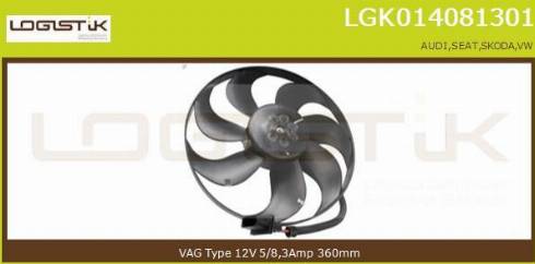 LGK LGK014081301 - Fan, radiator autospares.lv