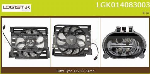 LGK LGK014083003 - Electric Motor, radiator fan autospares.lv