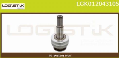 LGK LGK012043105 - Pinion, bendix, starter autospares.lv